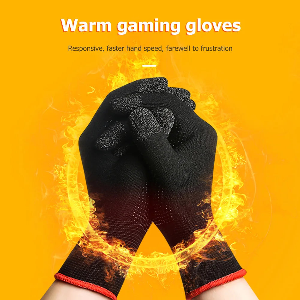 2pcs Hand Cover Game Controller for PUBG Sweat Proof Non-Scratch Sensitive Touch Screen Gaming Finger Thumb Sleeve Gloves