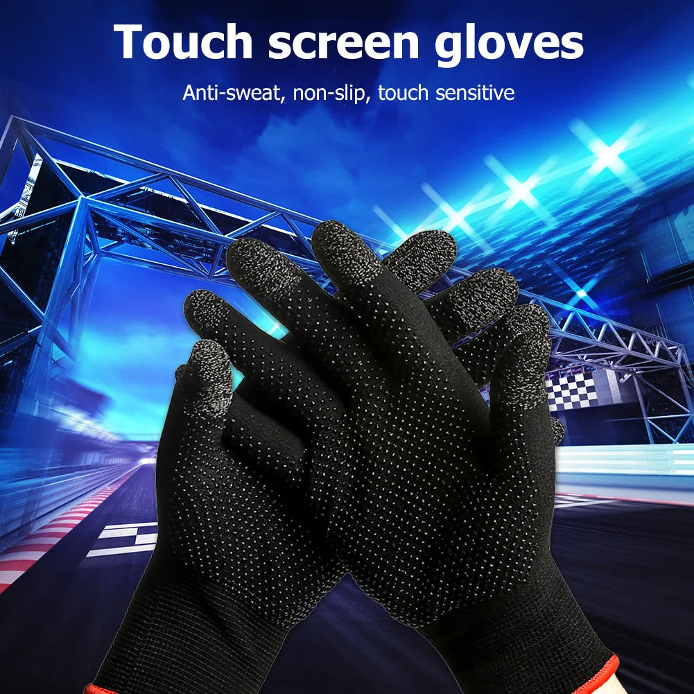 2pcs Hand Cover Game Controller for PUBG Sweat Proof Non-Scratch Sensitive Touch Screen Gaming Finger Thumb Sleeve Gloves