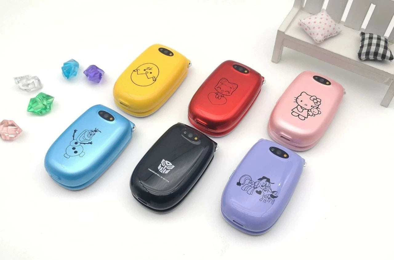 Flip Mini Kids Small Mobile Phone Female Cute Cartoon Student High School Student Special Ring Net Positioning New Arrival Elderly