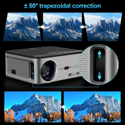 GOOJODOQ T02 Projector 1080P 4K Ultra HD 1920×1080 15500lumen Portable 2.4G 5G Android/IOS Home Theater Outdoor Smart projector