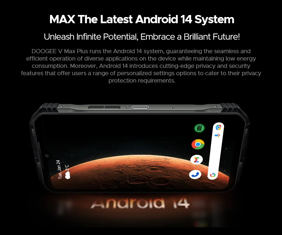 World Premiere DOOGEE V Max Plus Rugged Phone 22000mAh 36GB(16+20) 512GB 200MP Camera Phone 6.58" 120Hz Dimensity 7050 Android14