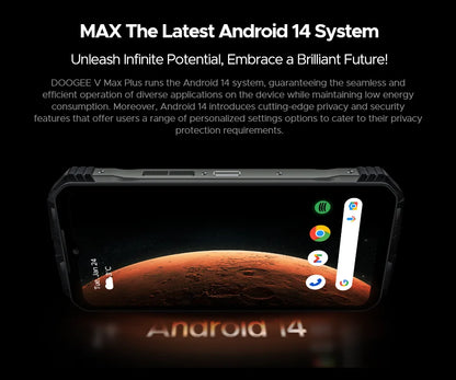 World Premiere DOOGEE V Max Plus Rugged Phone 22000mAh 36GB(16+20) 512GB 200MP Camera Phone 6.58" 120Hz Dimensity 7050 Android14