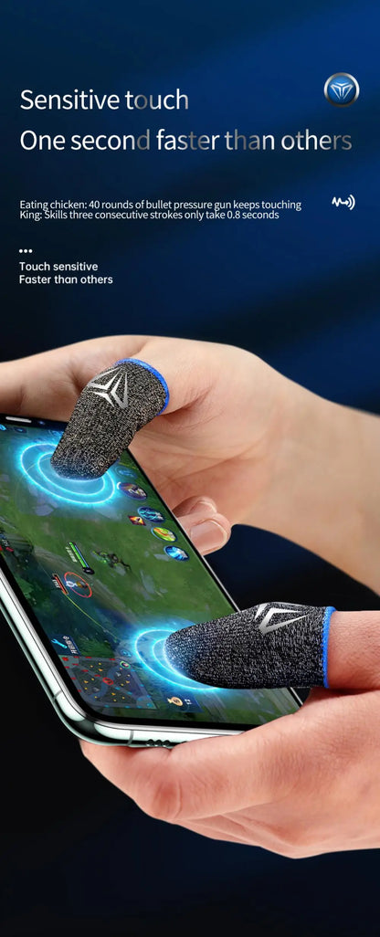 5pair=10pcs Phone Gaming Finger Sleeves Game Hand Controller Gloves Anti Sweat Breathable Seamless Touchscreen Finger Cover