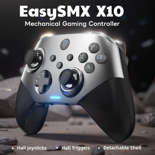 EasySMX X10 Wireless Gaming Controller, Mechanical Gamepad for PC, Switch, Phone, Smart TV, Hall Effect 3D Analog Stick Trigger