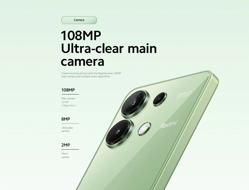 Xiaomi Redmi Note 13 [World Premiere] Global Version Snapdragon® 685 Smartphone 108MP camera 120Hz AMOLED display 33W charging