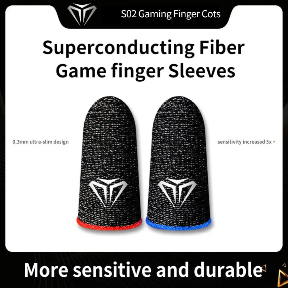 5pair=10pcs Phone Gaming Finger Sleeves Game Hand Controller Gloves Anti Sweat Breathable Seamless Touchscreen Finger Cover