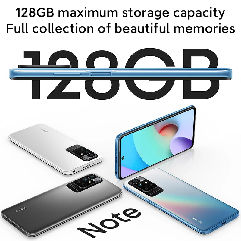 Global ROM Xiaomi Redmi Note 11 Cellphone 4GB+128GB Helio G88 Octa Core 90Hz AMOLED Display 5000mAh 18W CN Version