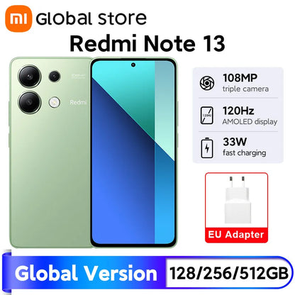 New Global Version Xiaomi Redmi Note 13 Smartphone Snapdragon 685 108MP Camera 33W Fast charge 6.67" FHD+ AMOLED display