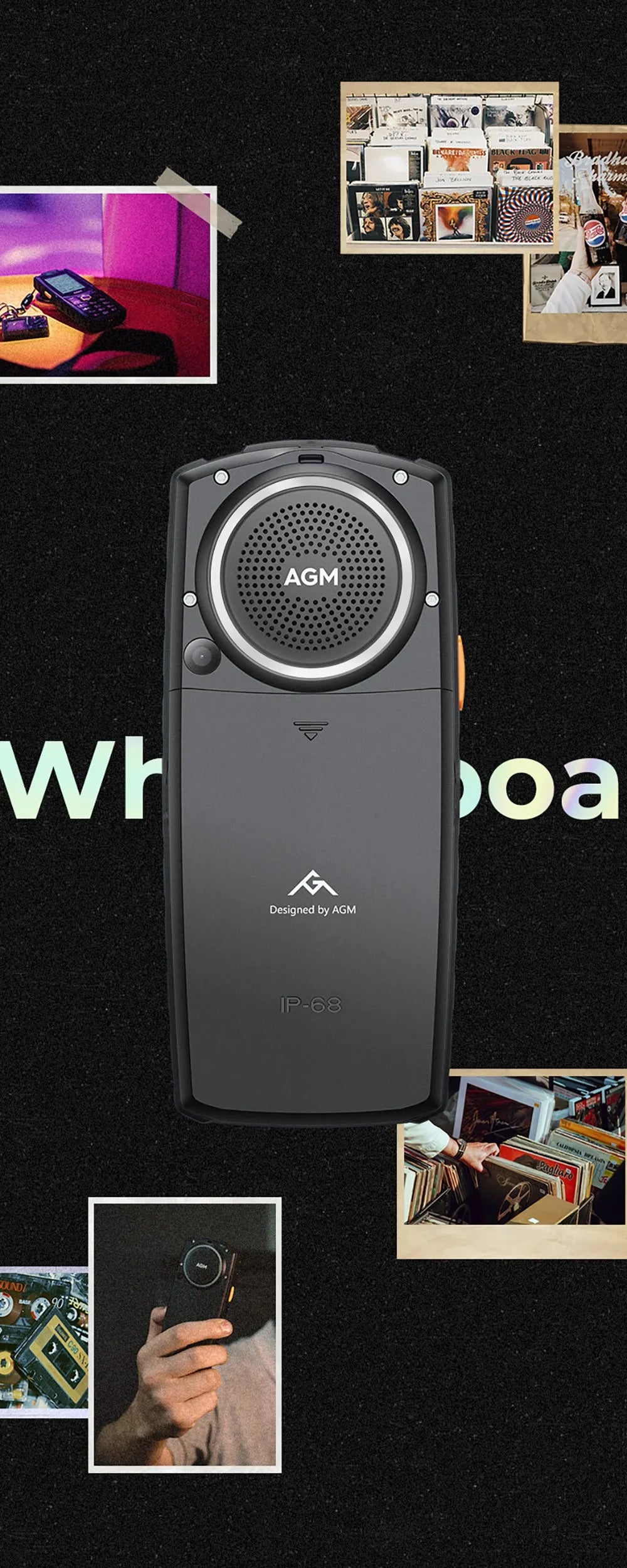 AGM M6 Rugged Phone - Loud 103dB Speaker, 2.4" Screen, 4G Dual SIM, 2500mAh Battery, BT5.1, FM Radio, IP68/IP69K-Senior-Friendly