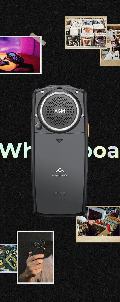 AGM M6 Rugged Phone - Loud 103dB Speaker, 2.4" Screen, 4G Dual SIM, 2500mAh Battery, BT5.1, FM Radio, IP68/IP69K-Senior-Friendly