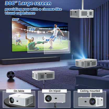 HORLAT Android LED 4K Projector 700ANSI Full HD 1080P Video Home Theater Keystone 5G WiFi 18000Lumens Portable Proyector Dolby