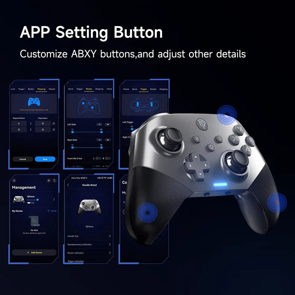 EasySMX X10 Wireless Gaming Controller, Mechanical Gamepad for PC, Switch, Phone, Smart TV, Hall Effect 3D Analog Stick Trigger