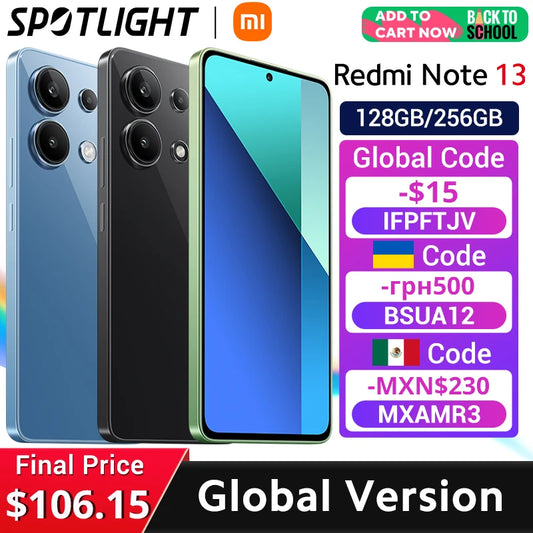 Xiaomi Redmi Note 13 [World Premiere] Global Version Snapdragon® 685 Smartphone 108MP camera 120Hz AMOLED display 33W charging