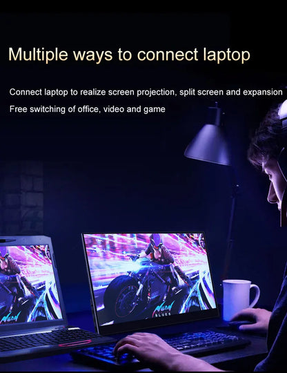 15.6 / 13 Inch 4K OLED Touch Screen Portable Monitor 550Nit USB-C HDMI-Compatible External Gaming Monitor for Xbox Switch Laptop
