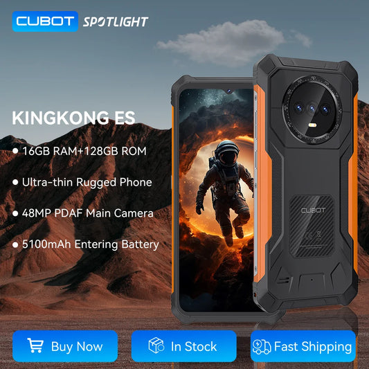 [World Premiere]Cubot KINGKONG ES Rugged Smartphone Ultra-thin Rugged Smartphone 16GB+128GB RAM 90Hz 6.56" HD+Screen Android 14