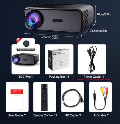 ThundeaL Full HD Projector TD97 Pro 1080P 2K 4K Video Portable Projector WiFi 6 Android Home Theater TD97Pro 3D Smart Proyector