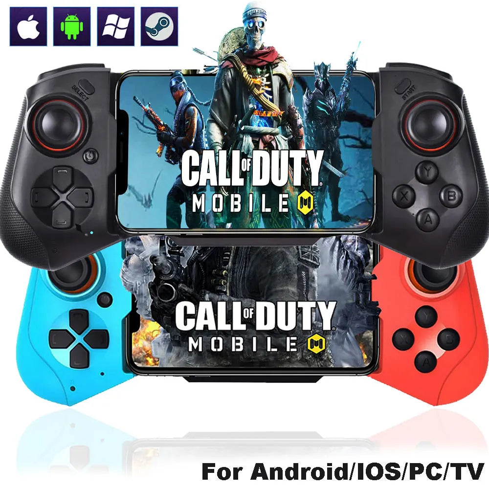 Mobile Phone Controller for iPhone/Android/Steam Wireless Gamepad Bluetooth Gaming Controle Stretch Game Handle Joystick for PC