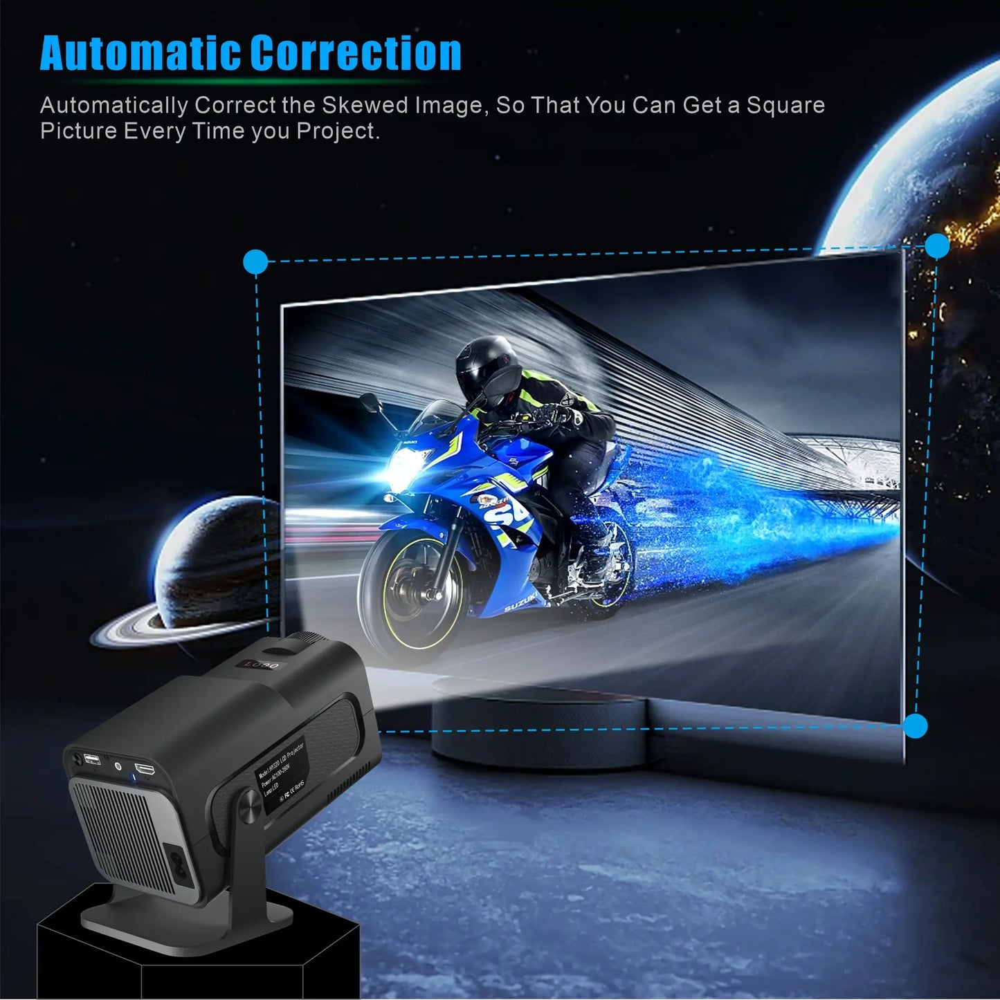 Salange HY320mini Smart Projector Android 11.0 Portable WIFI Bluetooth Home Cinema 720P for SAMSUNG Apple Outdoor 1080P 4K Movie