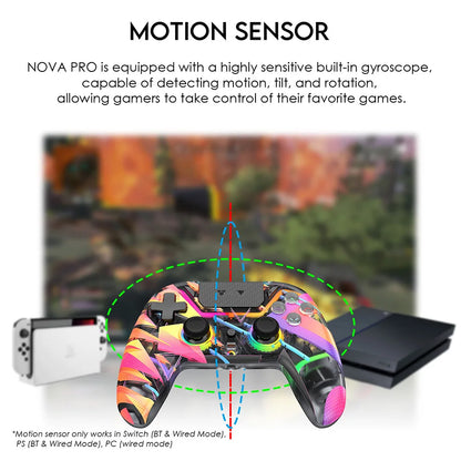 FANTECH NOVA PRO WGP14V2 Gaming Controller Anti-Drift Hall Effect Sticks and Force-switchable Tirgger Wireless Gamepad for PS4