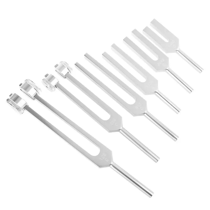 128Hz 256Hz 512Hz 1024Hz 2048Hz 4096Hz Medical Neurological Chakras Tuning Fork Set for Sound Healing Therapy with Mallet Hammer