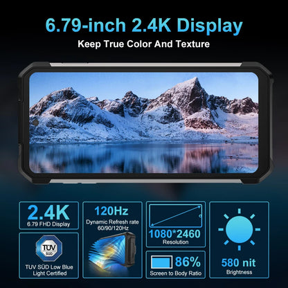 Unihertz tank 2 Pro 8849 rugged with projector 2.4K 23800 mAh 16GB + 256GB Android 14 100MP NFC 120W Helio G99 Octa Core Dual SIM