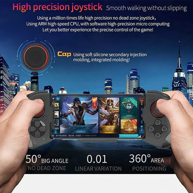 Mobile Phone Controller for iPhone/Android/Steam Wireless Gamepad Bluetooth Gaming Controle Stretch Game Handle Joystick for PC