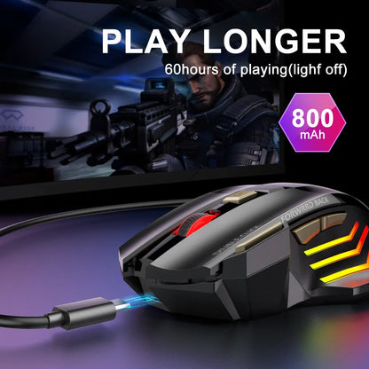 Wireless Bluetooth Mouse Wireless Mouse Rechargeable 7 Button RGB Gaming Mouse Gamer Ergonomic Mause LED Backlit PC Silent Mice