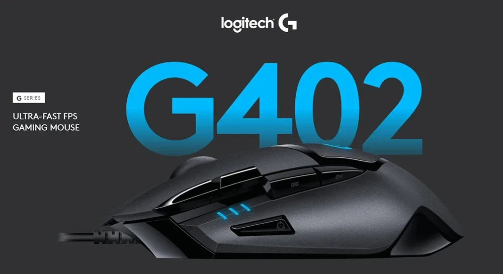 Logitech G402 Hyperion Fury Gaming Mouse with 4000DPI High Speed Fusion Engine 32-BIT ARM Processor for Windows 10 8 7