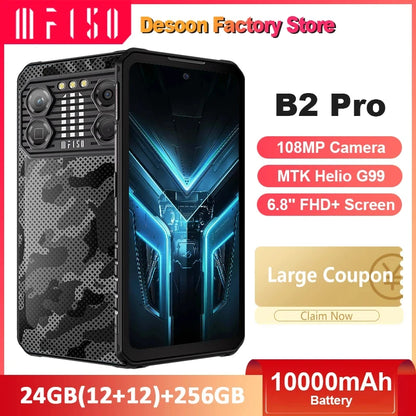 IIIF150 B2 Pro Rugged Mobile Phone 6.8'' Screen 12GB+12GB 256GB 108MP Camera 108MP Camera 10000mAh Battery Ultra-Thin Phone