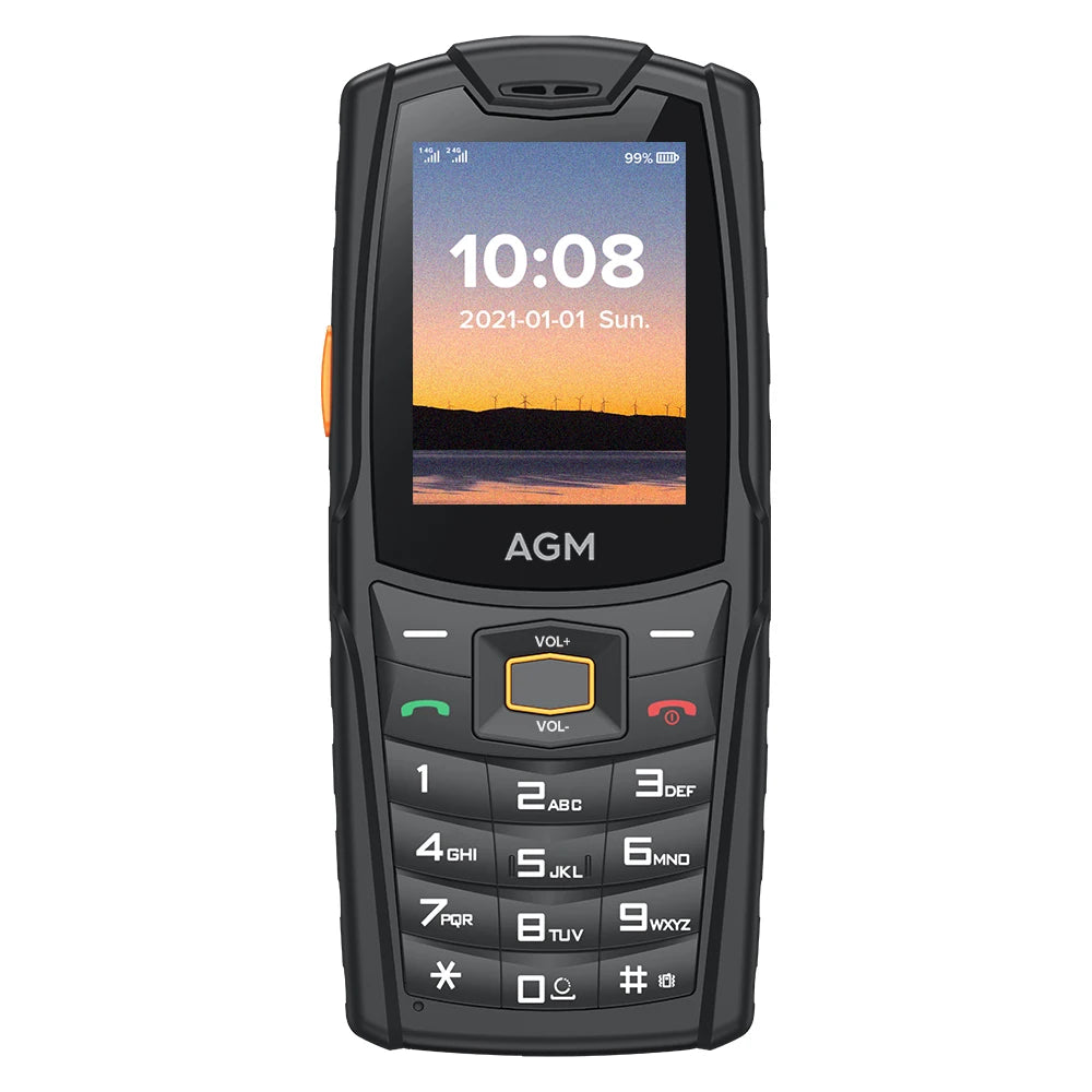 AGM M6 Rugged Phone - Loud 103dB Speaker, 2.4" Screen, 4G Dual SIM, 2500mAh Battery, BT5.1, FM Radio, IP68/IP69K-Senior-Friendly