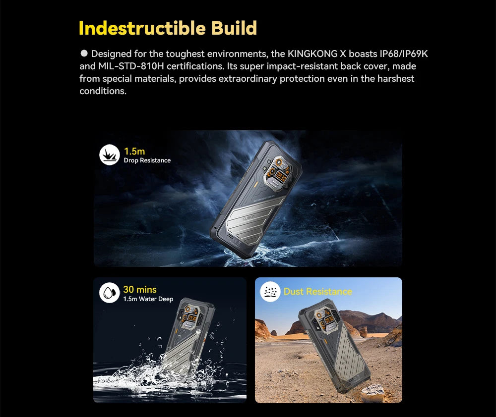 Rugged Smartphone 5G CUBOT KINGKONG X, Up to 32GB RAM+256/512GB ROM,120Hz Screen, 10200mAh,  WiFi 6,Add to Cart