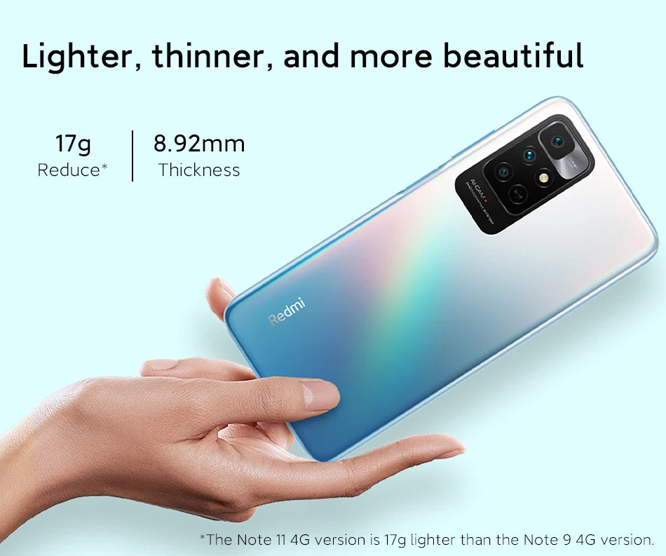 Global ROM Xiaomi Redmi Note 11 Cellphone 4GB+128GB Helio G88 Octa Core 90Hz AMOLED Display 5000mAh 18W CN Version