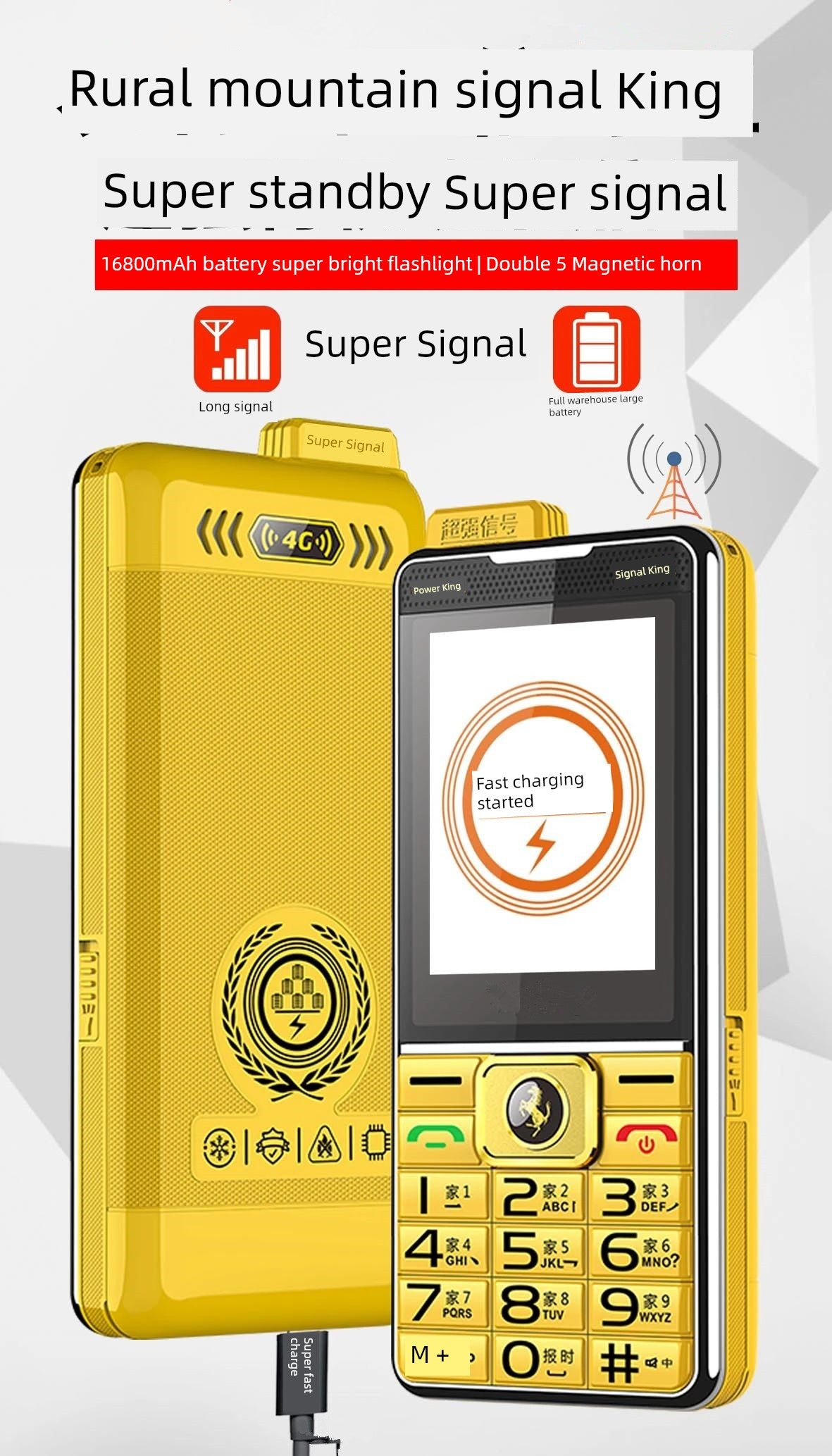 Super Strong Signal HD Call Ear Back Listening Mobile Phone