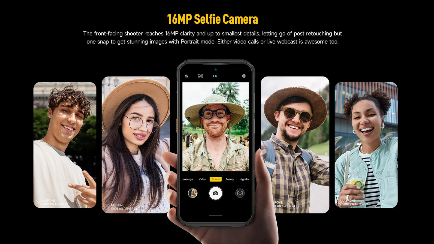 Ulefone Armor 21 16GB RAM 256GB ROM ，Android 13  Helio G99 6nm, 64MP Camera,24MP Night Vision Camera ,9600mAh.6.58"120Hz.NFC
