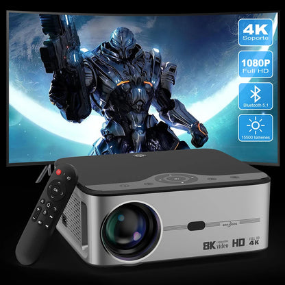 GOOJODOQ T02 Projector 1080P 4K Ultra HD 1920×1080 15500lumen Portable 2.4G 5G Android/IOS Home Theater Outdoor Smart projector