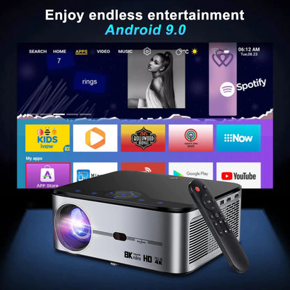 GOOJODOQ T02 Projector 1080P 4K Ultra HD 1920×1080 15500lumen Portable 2.4G 5G Android/IOS Home Theater Outdoor Smart projector