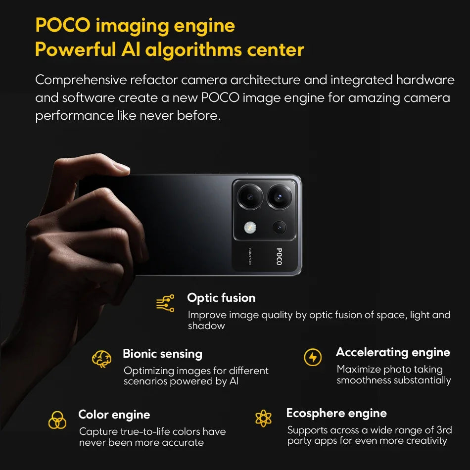 Global Version POCO X6 5G 64MP Camera with OIS 67W Charging NFC Snapdragon 7s Gen 2 Smartphone 120Hz Flow AMOLED Display