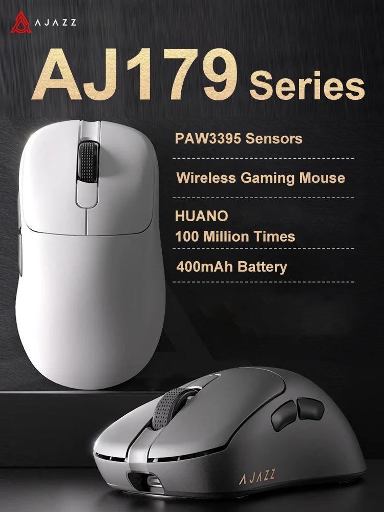 AJAZZ AJ179 PRO PAW3395 Wireless Gaming Mouse with RGB Charging Base 26000DPI Lightweight Ergonomic Mouse for PC Gamer Laptop