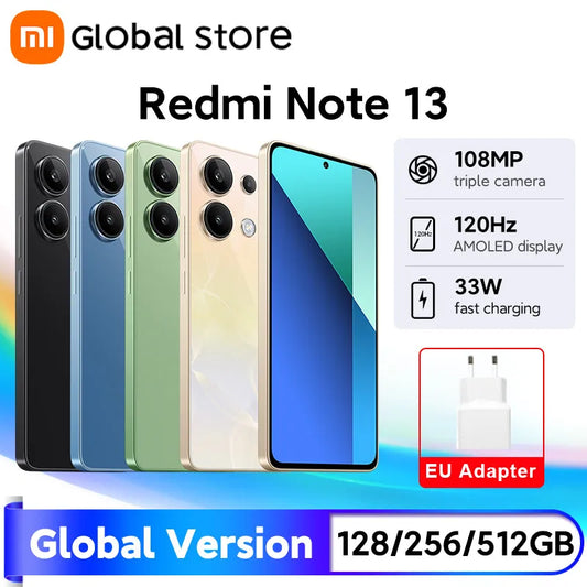 New Xiaomi Redmi Note 13 Smartphone Global Version Snapdragon 685 6.67" AMOLED display 108MP Camera 33W fast charge 5000mAh