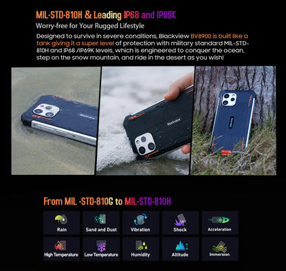 Blackview BV8900 Rugged Phone Thermal By FLIR® Camera Android 13 16GB 256 GB Mobile Phone 10000mAh 33W Fast Charge Cellphone