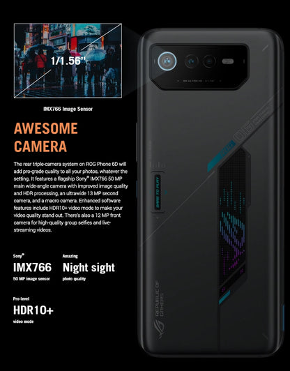 ASUS ROG 6D/6D Ultimate Smartphone MediaTek Dimensity 9000+ 165Hz E-Sports Screen 6000mAh Battery Fast charging ROG Phone