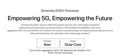 [NEW 5G] UMIDIGI G6 5G Smartphone 5G Android 13 Dimensity 6100+ 6+6GB 128GB 6.57” 90Hz 50MP Ultra-Clear Eye-Care Dual Camera NFC