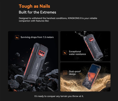 IP68 Waterproof Rugged Smartphone Android 13, Cubot KingKong 8, Octa-core, 12GB RAM(6+6GB), 256GB ROM, 10600mAh, 48MP Camera,NFC