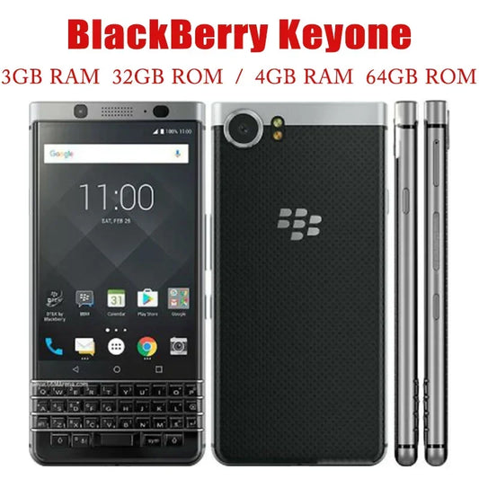 Original Unlocked BlackBerry Keyone Key1 Cell Phone 32/64GB ROM 3GB RAM Mobile Bar Phone 3MP Camera Smartphone Touch Screen WiFi