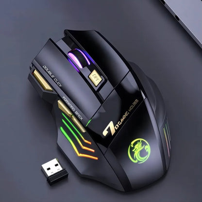 Wireless Bluetooth Mouse Wireless Mouse Rechargeable 7 Button RGB Gaming Mouse Gamer Ergonomic Mause LED Backlit PC Silent Mice