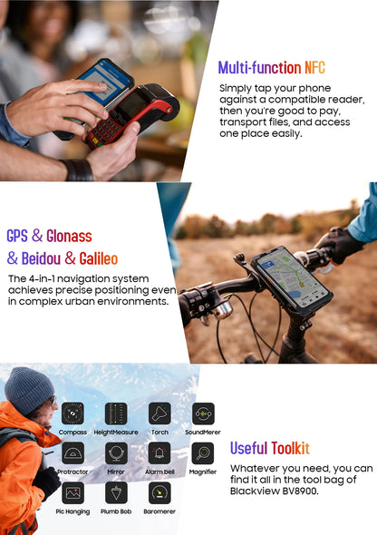 Blackview BV8900 Rugged Phone Thermal By FLIR® Camera Android 13 16GB 256 GB Mobile Phone 10000mAh 33W Fast Charge Cellphone