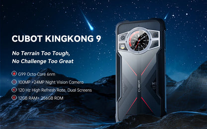 Cubot KingKong 9, Helio G99, 120Hz 6.583-Inch Screen, Rugged Smartphone, 24GB RAM(12+12GB Extended), 256GB ROM, 100MP Camera,NFC