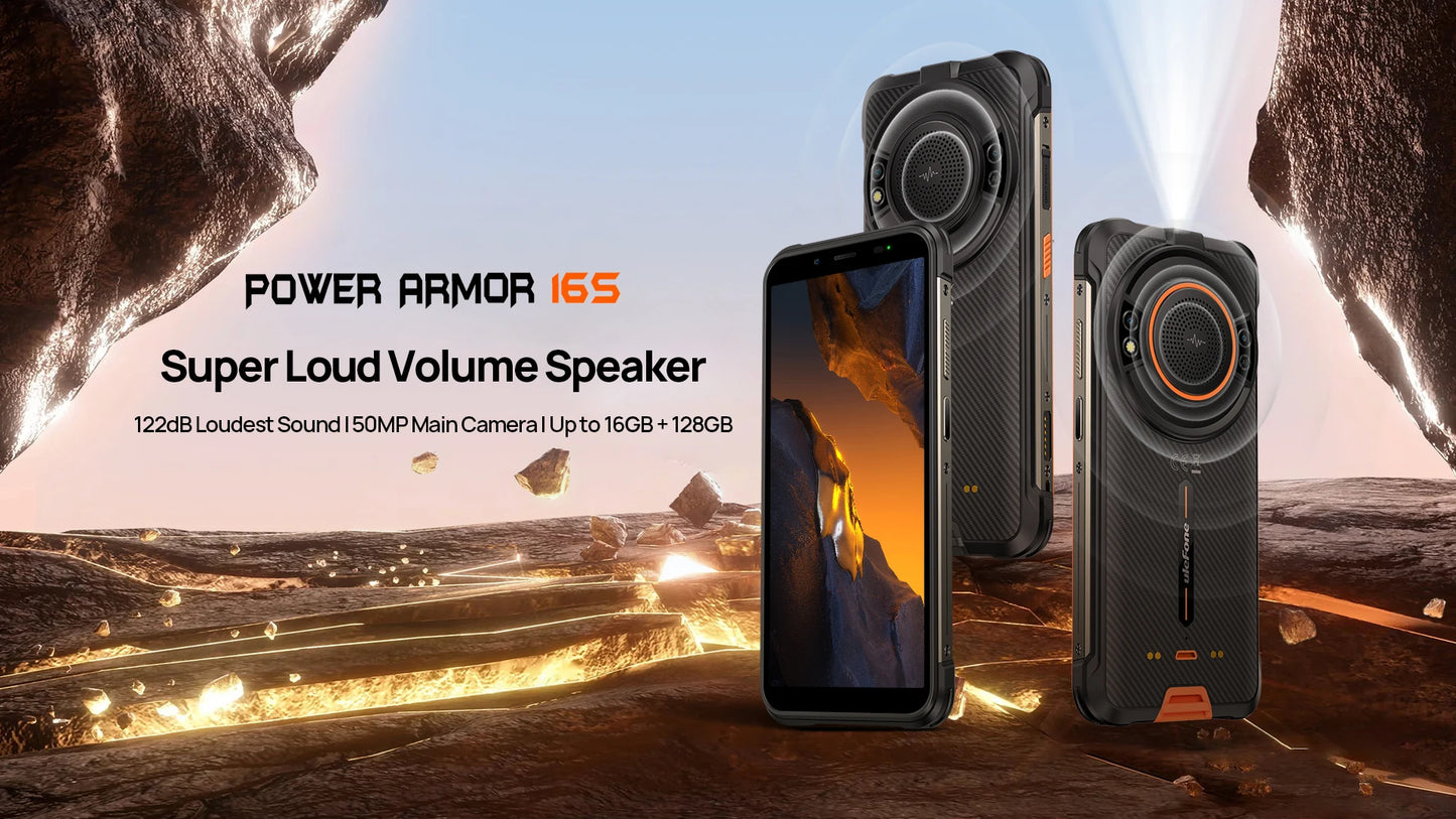 【World Premiere】Ulefone Power Armor 16S Rugged Waterproof Smartphone NFC 16GB+128GB 50MP Camera 9600mAh Android 13 Phone Global