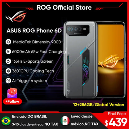 ASUS ROG 6D/6D Ultimate Smartphone MediaTek Dimensity 9000+ 165Hz E-Sports Screen 6000mAh Battery Fast charging ROG Phone