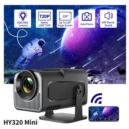 Salange HY320mini Smart Projector Android 11.0 Portable WIFI Bluetooth Home Cinema 720P for SAMSUNG Apple Outdoor 1080P 4K Movie